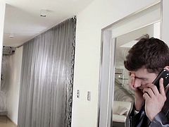 She invites her realtor over to look at the house and then, gets nude and poses in the skylight. She shows off her sexy, naked body and he can't control himself. He has to go and fuck her harsh. She gets pounded hard from behind.