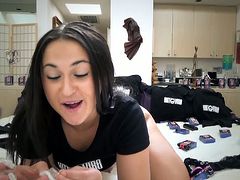 Cam girl Nina Dove is so young and sexy and here she got these awesome HotGVibe sex toys and she have all the tools to choose for the pleasure of her fine pussy.