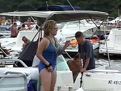 Naturally busty skanks flash their boobs in public