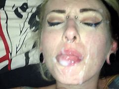 Splendid facial cumshot