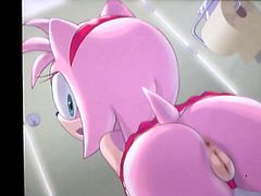 Amy Rose's ass cum tribute