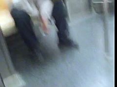 Jacking the dick on NYC train while guy sleep next to him