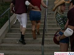 Lustful blonde cowgirl Shawna Lenee suck and fuck a large schlong