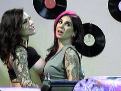 Karmen and Joanna are up for some stripping and pussy licking fun, while they decided to show their tattooed sexy bodies to the photographer! These bad ass bitches did every dirty deeds with lots of pleasure and lesbian love making actions on couch, were pretty enjoyable too. Don't miss!