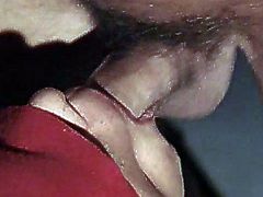 Blindfolded Brunette with Natural Tits and in Leather Stockings gets her hairy pussy Licked and Fingered gives hot Blowjob then slammed Doggystyle