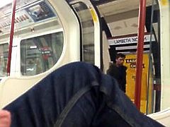 Big Cumshot on train