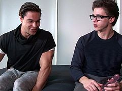 Have you ever had fantasies with a hot gay boy? Then don't hesitate and get inspired by these attractive men, who are eager to satisfy their lusty needs. The nerdy guy wearing glasses, gets excited when Aspen comes in his room. See them undressing quickly. The entertainment begins with using a dildo...
