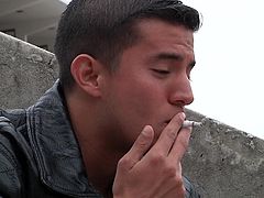A horny college boy is waiting patiently for his friend to come... He has prepared for this meeting all morning long. They greet, lit a cigarette and chat for a while. The tension grows and there's only one solution to dissolve it. And that's through a kinky deep throat blowjob! Click to watch the scene.