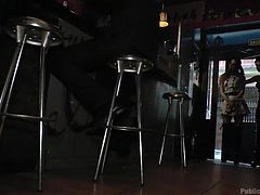 A fierce mistress tied up her slave's hands and persuaded the bitch into following her blindly, wherever she wanted. This time, they head to a public pub, where all the crowd can gather around, to see the awful manner slutty Gala Brown gets punished. Click to watch the brunette babe on knees, sucking cock.