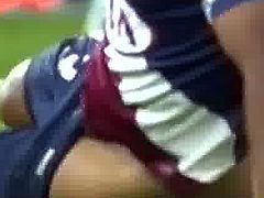 Str8 footballer cock pops out