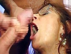 In the mouth busty aunt shoved its members
