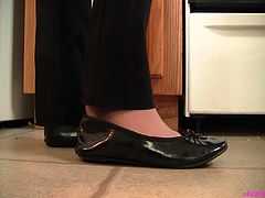 Caroline black flats kitchen noise shoeplay PREVIEW