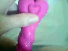 Chubby Playing Wit Pink Dildo