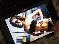 Cumming on Japanese picture bikini