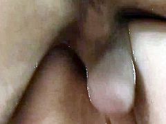 Nose pierced brunette slut gets her anus polished from behind hard