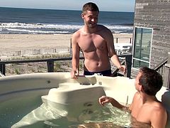 Three hot studs want to take advantage of the sunny day and go for a swim. Click to watch these naughty boys undressing and exposing their muscled bodies, shamelessly. They are very horny and begin to kiss passionately, which eventually leads to a kinky blowjob. Have fun enjoying the sexy scenes!