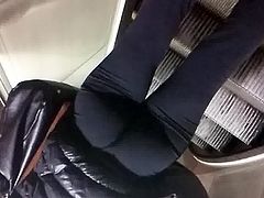 Nice ass in leggings with vpl in slow mo