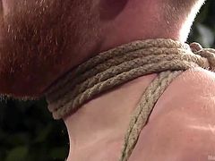 Two men have captured Cass. It's easy to figure out, that kinky fantasies cross their mind, as they have strongly bonded the naked stud and intend to use him, in every way they can. Click to enjoy the inciting gay blowjob and the spicy details!