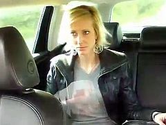 Czech blonde female scammed onto her taxi drive