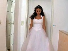 Bride Flashing her Pussy to the Cameraman