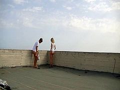 Fucking wife at the top of a skyscraper