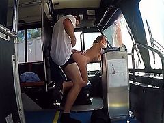 Completely naked blonde Natalia Starr with juicy natural titties has unthinkable sex with horny bus driver. She rides his meat pole like a first rate whore. He bangs shameless girl non-stop!