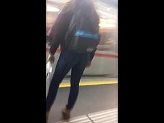 Teen ass in subway station