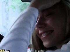 Blonde shows her cock sucking talents