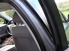 Kyra's hot boobs are a huge turn on for her partner. Click to watch this sexy blonde with fragile appearance and sensual lips, spoiling the horny driver with a lustful blowjob. Don't miss the hardcore scenes, where the passionate couple gets inside the car, for more fun!