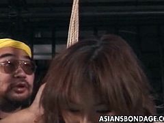 Asian bitch has a bdsm session and she loves