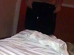married woman shows her ass in hotel room