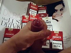 Cumshot on Dilba and cigarettes