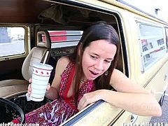 Sex in Public #63  Fast Food Drive Thru Cum Facial