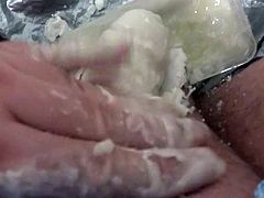 dunking my cock into hot wax