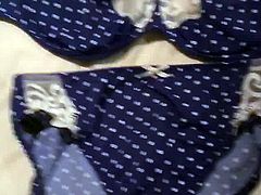 Blue Spotted Panties Wank