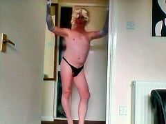 sissy karen in new wig and gloves