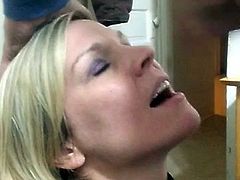 Blonde milf facial 1