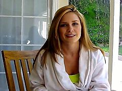 Gorgeous blonde is doing a solo girl scene. Glamorous lady is looking really good while she is talking about intimate details of her life. Check her out in this scene.