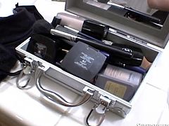 She's trying to get ready to go out as it's the weekend, but her man won't let her. He films her while she tries to get her makeup on, squeezing her pretty tits from behind. That gets her in the mood and when he helps her rub her pussy, it's game over from there...