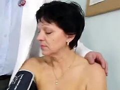 The Mature female has Her hirsute cooter Examined By the Doctor