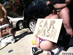 Brunette chicana baby doll with big ass is curious about taking cumshot on her eager face