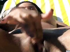 Chachita Sabryna gets her mouth destroyed by dudes meat stick