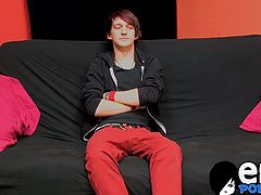 Twenty year old stunner Andy Kay jerks out until he jizzes