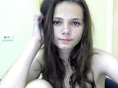 young shy girl on cam