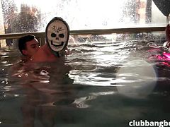 swimming, wigs, masks and hot gay sex