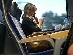 Flashing blonde hair girl trying to ignore but seen before