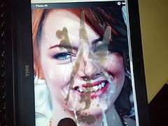 Emma stone MESSY cumtribute