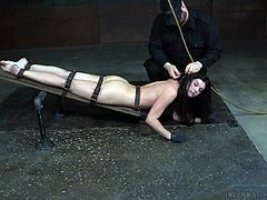 Milf India Summer was shackled and her dominant master didn't care painful screams. With a small stick, he tickled her feet and then, moved on to her asshole. For about thirty minutes, she was humiliated, dominated and tortured and at last, she had a series of intense orgasms.