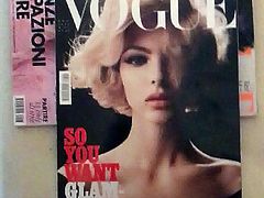 Cumshot over Italian Vogue cover