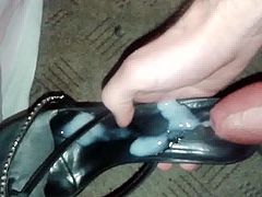 Cum in used black slingback heel